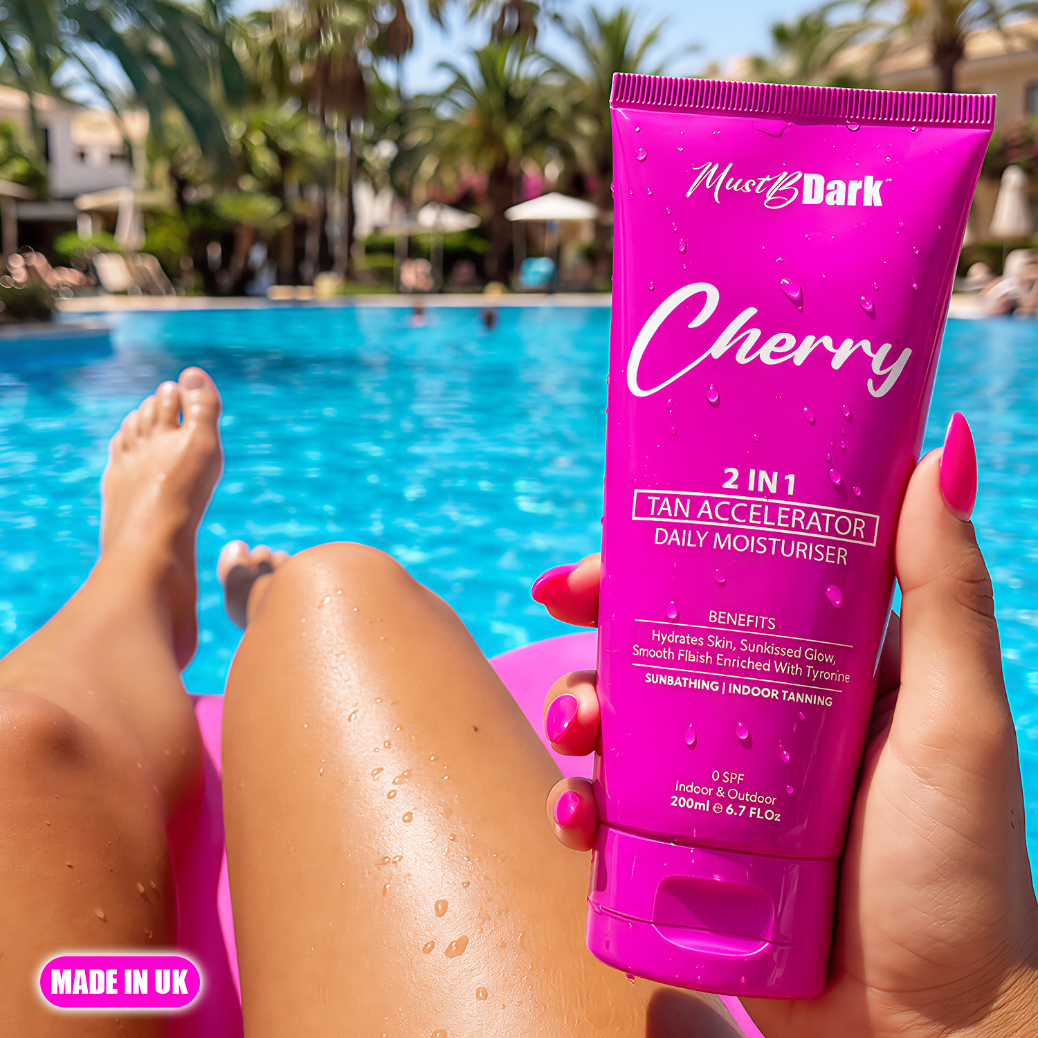 MustBDark Cherry Tanning Lotion Indoor & Outdoor Tanning - With High Tyrosine Concentration For Ultra Moisturizing With Aloe Vera & Shea Butter - Smooth, Body Care