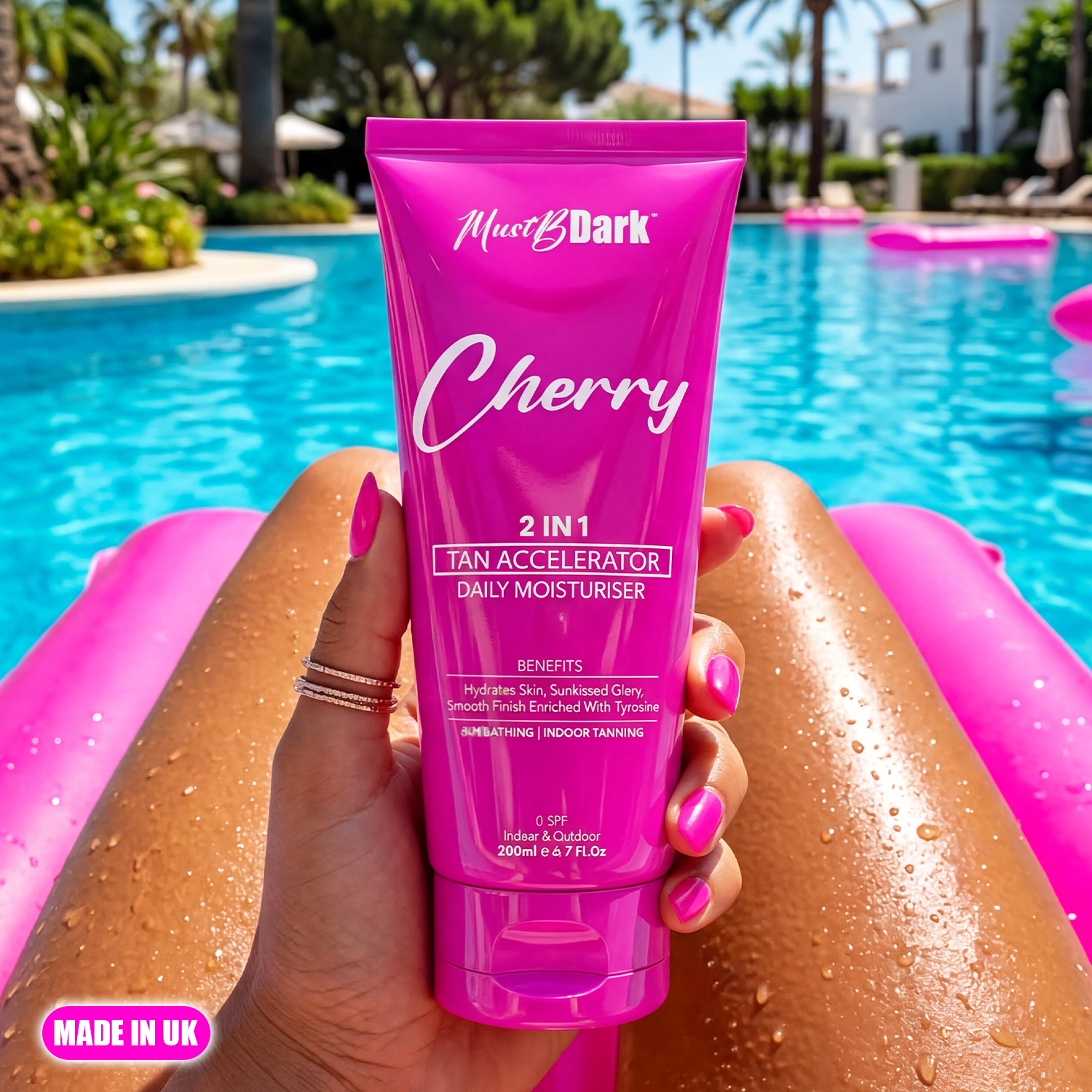 MustBDark Cherry Tanning Lotion Indoor & Outdoor Tanning - With High Tyrosine Concentration For Ultra Moisturizing With Aloe Vera & Shea Butter - Smooth, Body Care